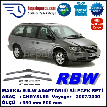 CHRYSLER Grand Voyager [RS] 09.2007-11.2009, 650 / 500 mm.  RBW  ADAPTÖRLÜ MUZ SİLECEK SETİ