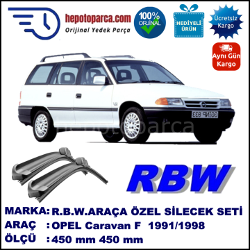 OPEL Astra Caravan [F] 09.91-08.98 450 / 450 mm. RBW Muz Silecek Seti  2'li Takım. U Kanca Uyumludur.