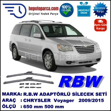 CHRYSLER Grand Voyager [RS] 12.2009-..., 650 / 500 mm.  RBW  ADAPTÖRLÜ MUZ SİLECEK SETİ