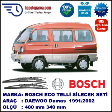 DAEWOO Damas  10.91-12.02 400 / 340 mm. BOSCH ECO Telli Silecek 2'li Takım