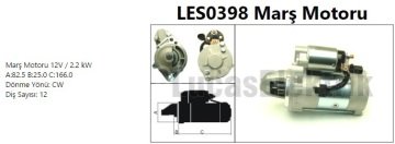 LES0398  MARS MOTORU 12V/2.2KW/12DIS CHRYSLER  PT CRUISER 2.2CRD/JEEP GRAND CHEROKEE II 2.7L CRD