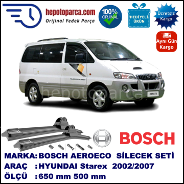 HYUNDAI Starex  10.2002-12.2007, 650 / 500 mm. BOSCH AEROECO Aparatlı Muz Silecek