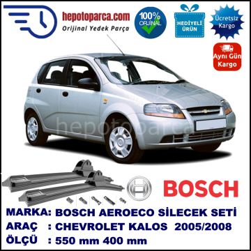 CHEVROLET Kalos Hatchback [KL1S, T200] 02.2005-04.2008, 550 / 400 mm. BOSCH AEROECO Aparatlı Muz Silecek