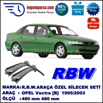 OPEL Vectra [B] 09.95-09.03 480 / 480 mm. RBW Muz Silecek Seti  2'li Takım. U Kanca Uyumludur.