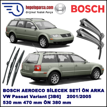 VW Passat Variant [3B6] 11,2001-05,2005 Bosch Aeroeco Ön ve Arka Silecek Takımı