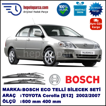 TOYOTA Corolla [E12] 10.02-07.07 600 / 400 mm. BOSCH ECO Telli Silecek 2'li Takım