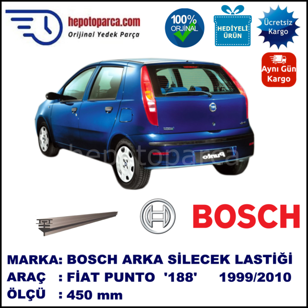 FIAT Punto [188..] 450 mm 07.1999-12.2010 BOSCH Arka Silecek Lastiği