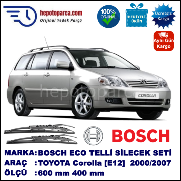 TOYOTA Corolla Wagon [E12] 08.00-12.07 600 / 400 mm. BOSCH ECO Telli Silecek 2'li Takım