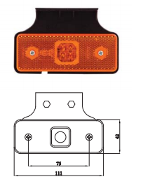 SABA 3030-M025 LEDLİ SİDE MARKER KAPALI TİP DIŞA BAĞLAN