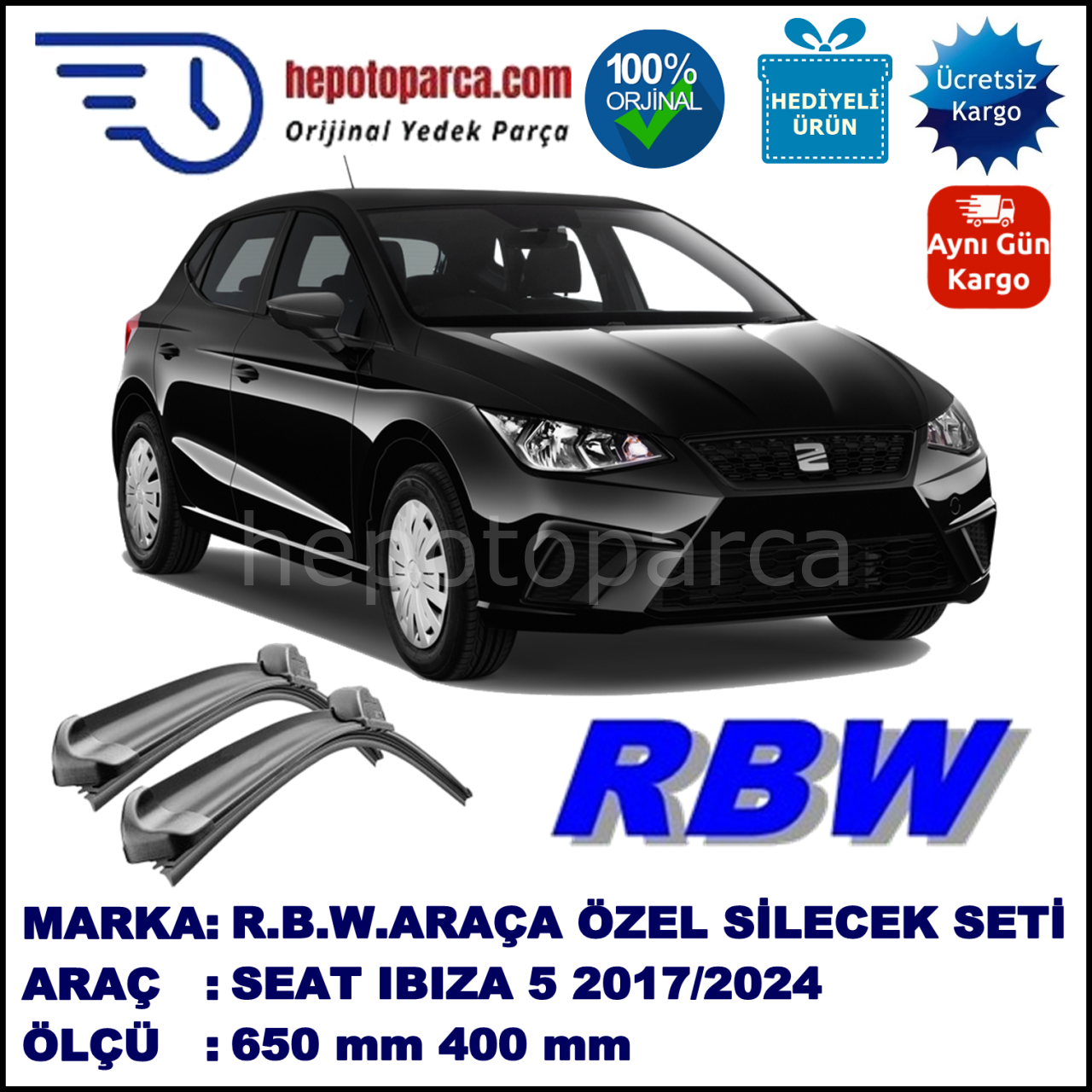 SEAT IBIZA 5 MUZ SİLECEK TAKIMI RBW ARACA ÖZEL (2017→)