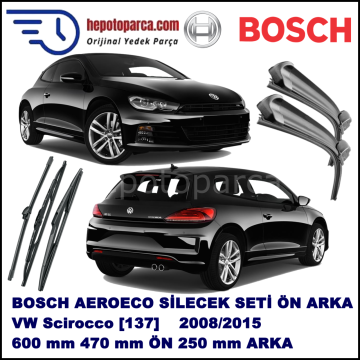 VW Scirocco [137] 08,2008-,,, Bosch Aeroeco Ön ve Arka Silecek Takımı