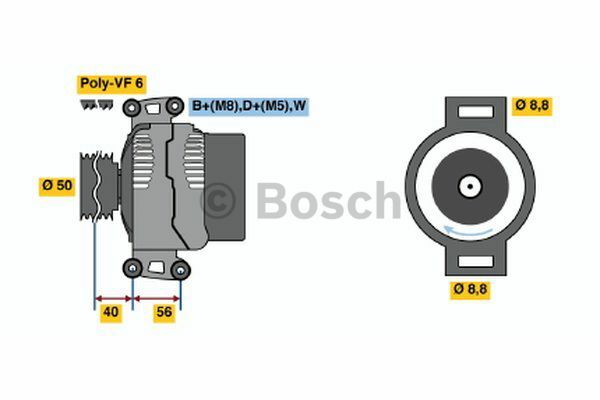 AlternatörMERCEDES-BENZ C-Klasse; Vito; V-Klasse MB A0101549502; MB A0101