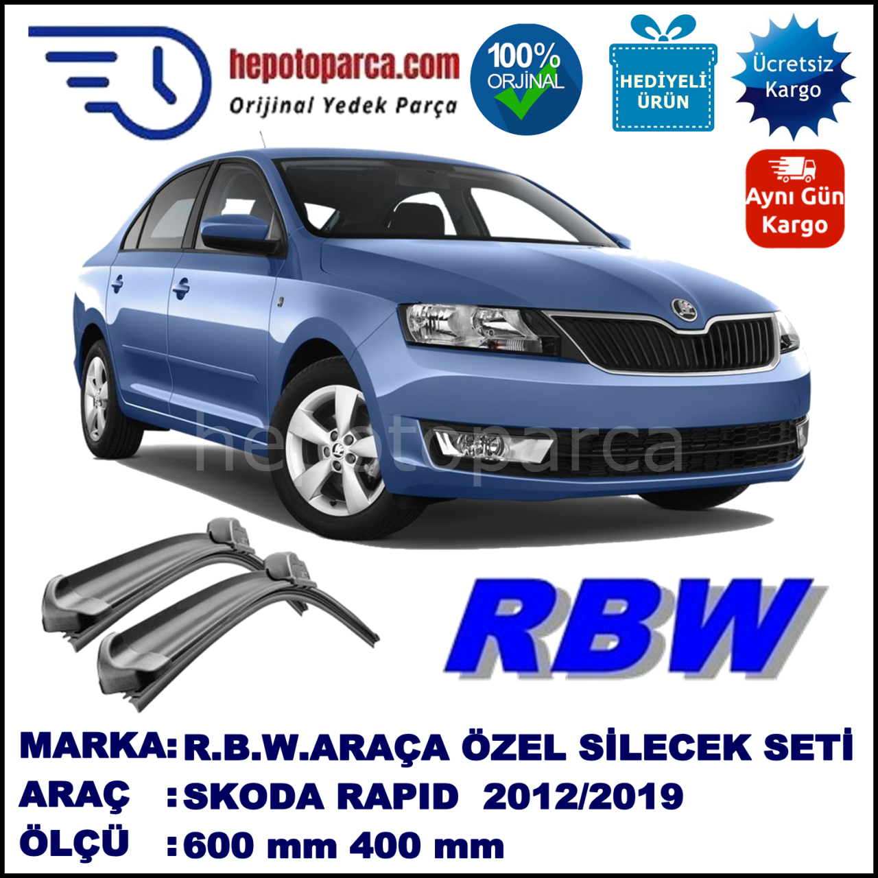 SKODA RAPID MUZ SİLECEK TAKIMI RBW ARACA ÖZEL (2012→)