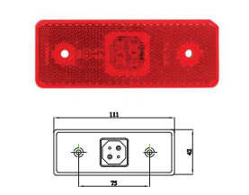 SABA 3070-M002 LED ARKA POZİSYON LAMBASI (KIRMIZI LENS)