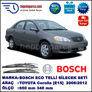 . 650 / 340 mm. BOSCH ECO Telli Silecek 2'li Takım