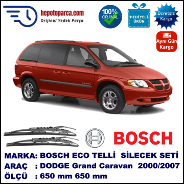 DODGE Caravan [RS] 09.00-08.07 650 / 650 mm. BOSCH ECO Telli Silecek 2'li Takım