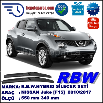 NISSAN Juke [F15] 07.10-... 550 / 340 mm. RBW Hybrid Silecek Seti. U Kanca Uyumlu Hibrit