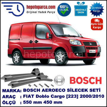 FIAT Doblo Cargo [223..] 07.2000-12.2010, 550 / 450 mm. BOSCH AEROECO Aparatlı Muz Silecek
