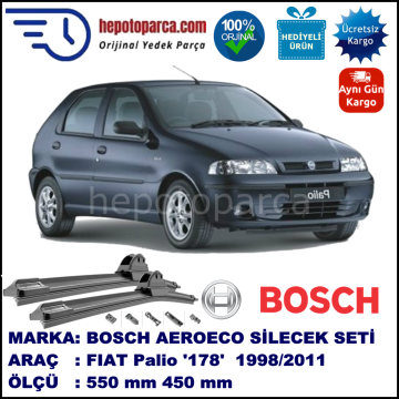 FIAT Palio [178..] 03.1998-..., 550 / 450 mm. BOSCH AEROECO Aparatlı Muz Silecek