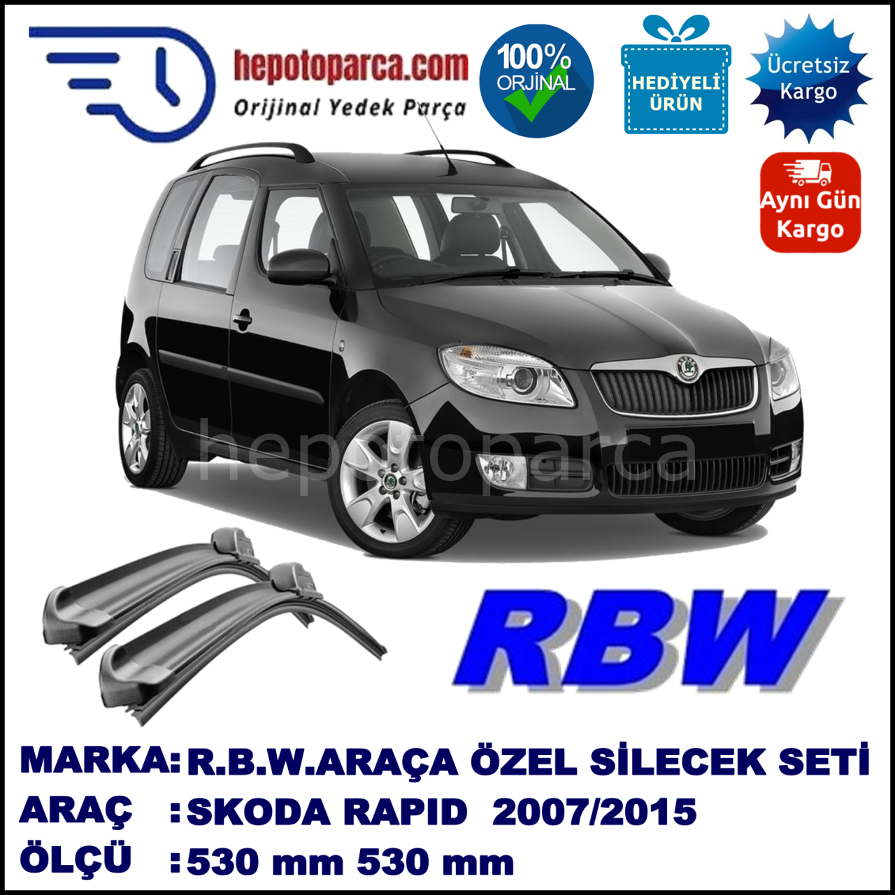 SKODA ROOMSTER PRAKTIK MUZ SİLECEK TAKIMI RBW ARACA ÖZEL (2007-2015)
