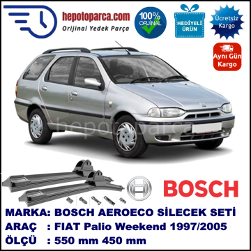 FIAT Palio Weekend [178..] 09.1997-..., 550 / 450 mm. BOSCH AEROECO Aparatlı Muz Silecek