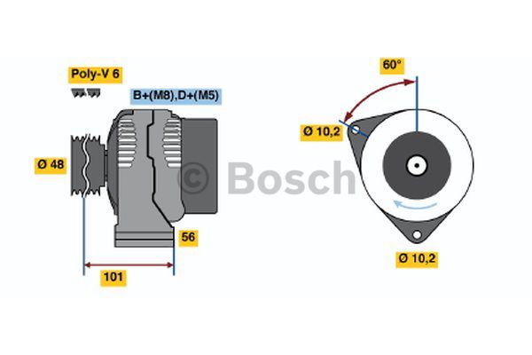 AlternatörMERCEDES-BENZ C-Klasse; E-Klasse; CLK-Klasse MB A0101545102; MB 01015
