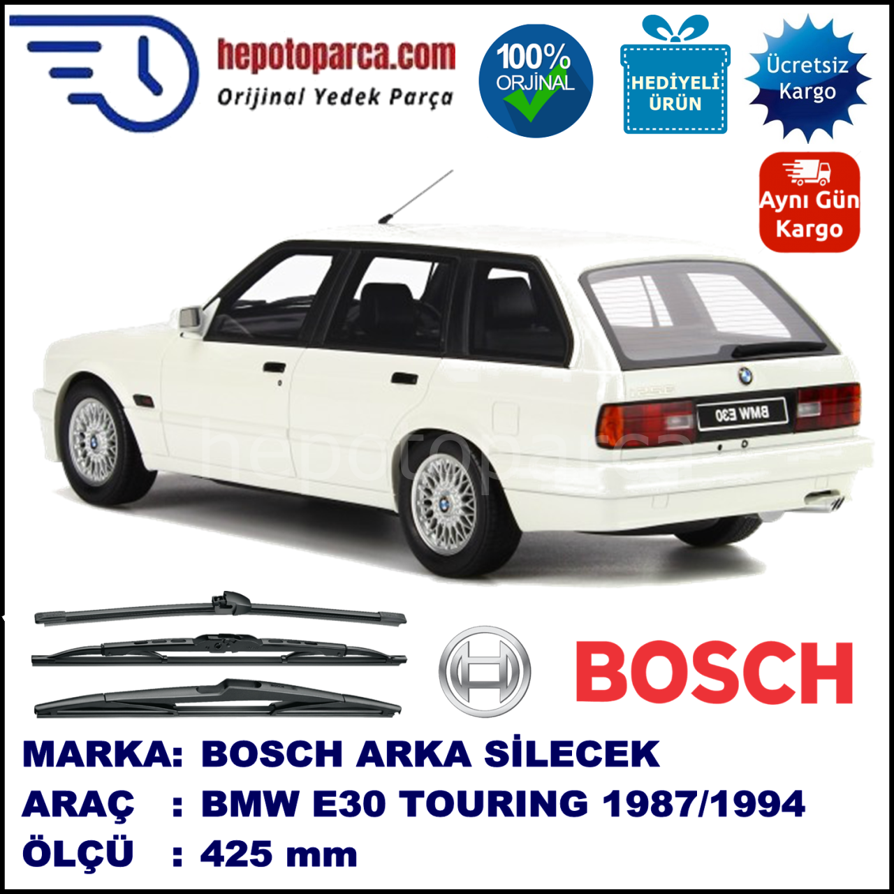 BMW Serie 3 Touring [E 30] 425 mm 07.1987-06.1994 BOSCH Arka Silecek