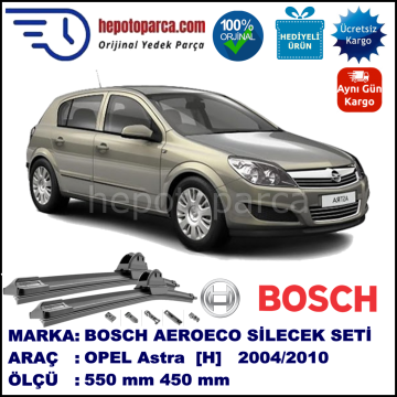 OPEL Astra [H] 03.2004-03.2010, 550 / 450 mm. BOSCH AEROECO Aparatlı Muz Silecek
