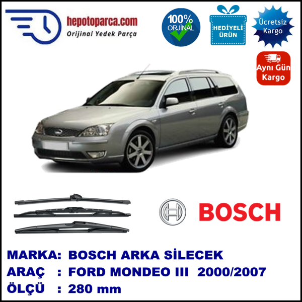 FORD Mondeo III Turnier [01] 280 mm 10.2000-03.2007 BOSCH Arka Silecek