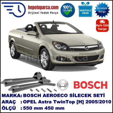 OPEL Astra TwinTop [H] 09.2005-10.2010, 550 / 450 mm. BOSCH AEROECO Aparatlı Muz Silecek
