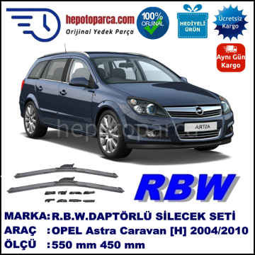 OPEL Astra Caravan [H] 08.2004-03.2010, 550 / 450 mm.  RBW  ADAPTÖRLÜ MUZ SİLECEK SETİ