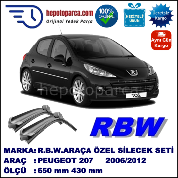 PEUGEOT 207 HB MUZ SİLECEK TAKIMI RBW ARACA ÖZEL (2006-2012)