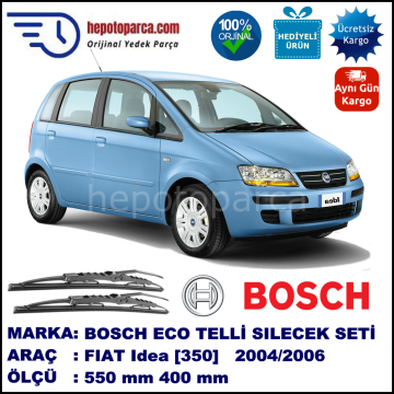 FIAT Idea [350] 01.04-12.05 550 / 400 mm. BOSCH ECO Telli Silecek 2'li Takım