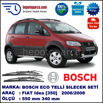 FIAT Idea [350] 01.06-03.08 550 / 340 mm. BOSCH ECO Telli Silecek 2'li Takım