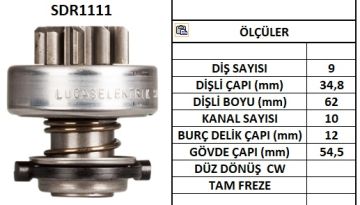 LUCAS.151. SDR1111 MARŞ DİŞLİSİ 9DİŞ LOMBARDİNİ 672 673 İVECO DAILY