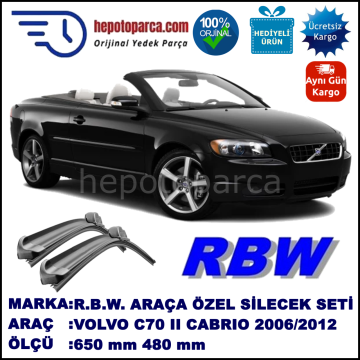 VOLVO C70 2 CABRIO MUZ SİLECEK TAKIMI RBW ARACA ÖZEL (2006→)