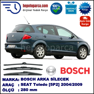 SEAT Toledo [5P2] 280 mm 09.2004-05.2009 BOSCH Arka Silecek