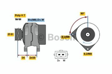 AlternatörVW (VOLKSWAGEN); AUDI; FORD; MERCEDES-BE Sharan; Transporter T4; A6; Galaxy [VX]; A6 Avant; Sharan 4Motion; V-Klasse; Sharan Syncro; Alhambra; Transporter (USA) VWW 07M903015; VWW 02890