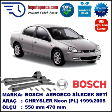 CHRYSLER Neon [PL] 09.1999-12.2005, 550 / 470 mm. BOSCH AEROECO Aparatlı Muz Silecek