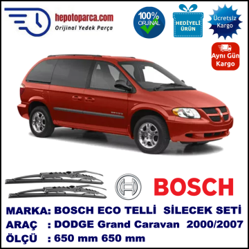 DODGE Caravan [RS] 09.2000-08.2007, 650 / 650 mm. BOSCH AEROECO Aparatlı Muz Silecek