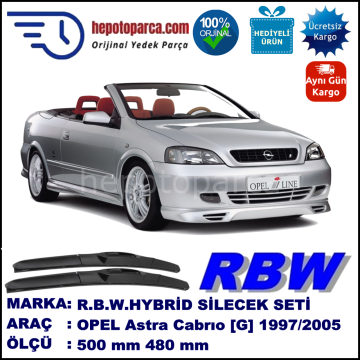 OPEL Astra Cabrio [G] 09.97-08.05 500 / 480 mm. RBW Hybrid Silecek Seti. U Kanca Uyumlu Hibrit