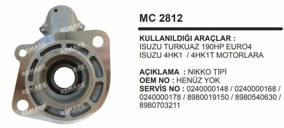 MC2812 PİNYON KAPAĞI  ISUZU TURKUAZ 190HP EURO4