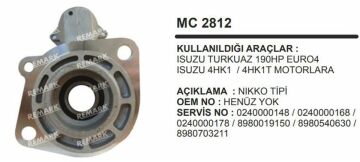 MC2812 PİNYON KAPAĞI  ISUZU TURKUAZ 190HP EURO4