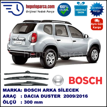 DACIA Duster  300 mm 10.2009-... BOSCH Arka Silecek