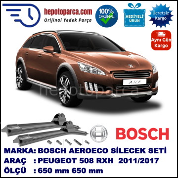 PEUGEOT 508 RXH  09.2011-..., 650 / 650 mm. BOSCH AEROECO Aparatlı Muz Silecek