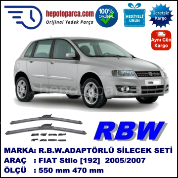 FIAT Stilo [192..] 07.2005-12.2007, 550 / 470 mm.  RBW  ADAPTÖRLÜ MUZ SİLECEK SETİ