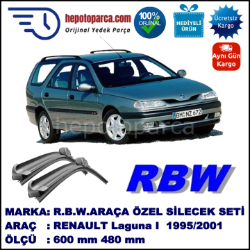 RENAULT Laguna I Grandtour [A56; K56; S56] 02.95-02.01 600 / 480 mm. RBW Muz Silecek Seti  2'li Takım. U Kanca Uyumludur.
