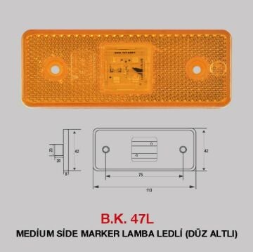 BK 47L SİDE MARKER BRAKETLİ SARI MEDOR