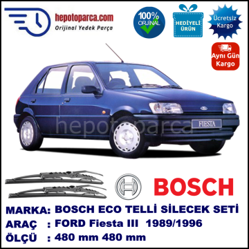 FORD Fiesta III [89] 03.89-12.96 480 / 480 mm. BOSCH ECO Telli Silecek 2'li Takım