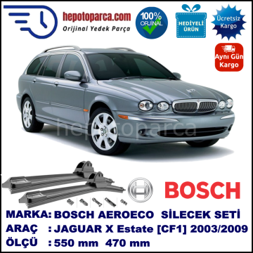 JAGUAR X-Type Estate [CF1] 03.2003-12.2009, 550 / 470 mm. BOSCH AEROECO Aparatlı Muz Silecek